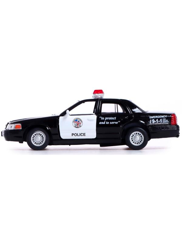 Металлическая машинка Kinsmart 1:42 «Ford Crown Victoria Police Interceptor» KT5327D инерционная / Черная