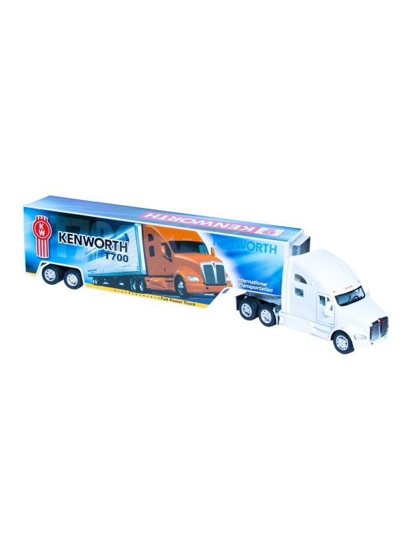 Металлическая машинка Kinsmart 1:68 «Kenworth T700 с прицепом» KT1302D, инерционный / Микс