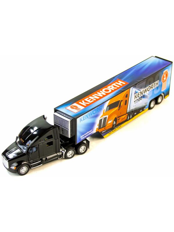 Металлическая машинка Kinsmart 1:68 «Kenworth T700 с прицепом» KT1302D, инерционный / Микс