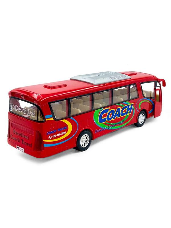 Машинка  металлическая Kinsmart 1:32 «Туристический автобус Coach» KinsFun KS7101D, инерционный / Микс