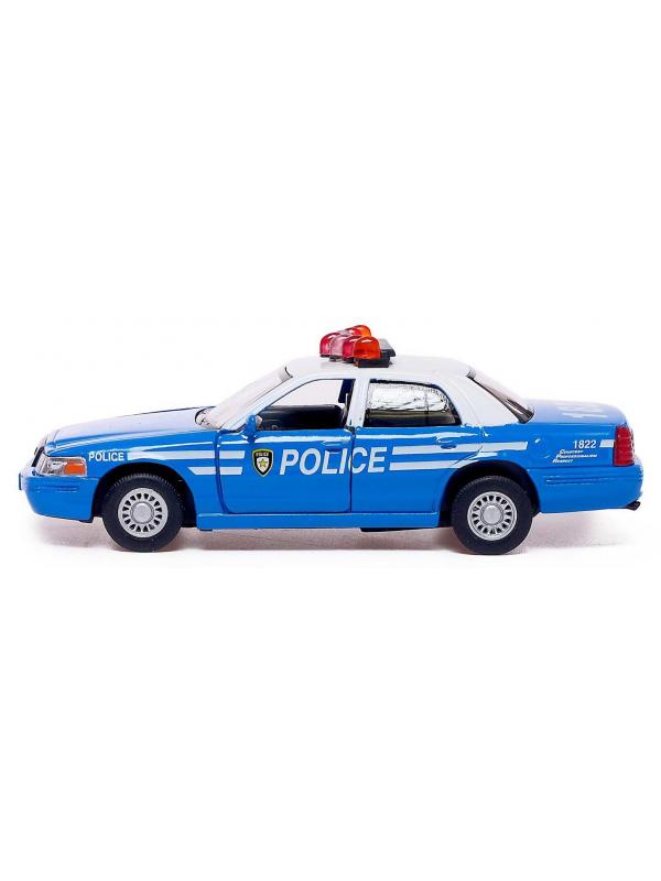 Металлическая машинка Kinsmart 1:42 «Ford Crown Victoria Police Interceptor» KT5342DA инерционная / Голубая
