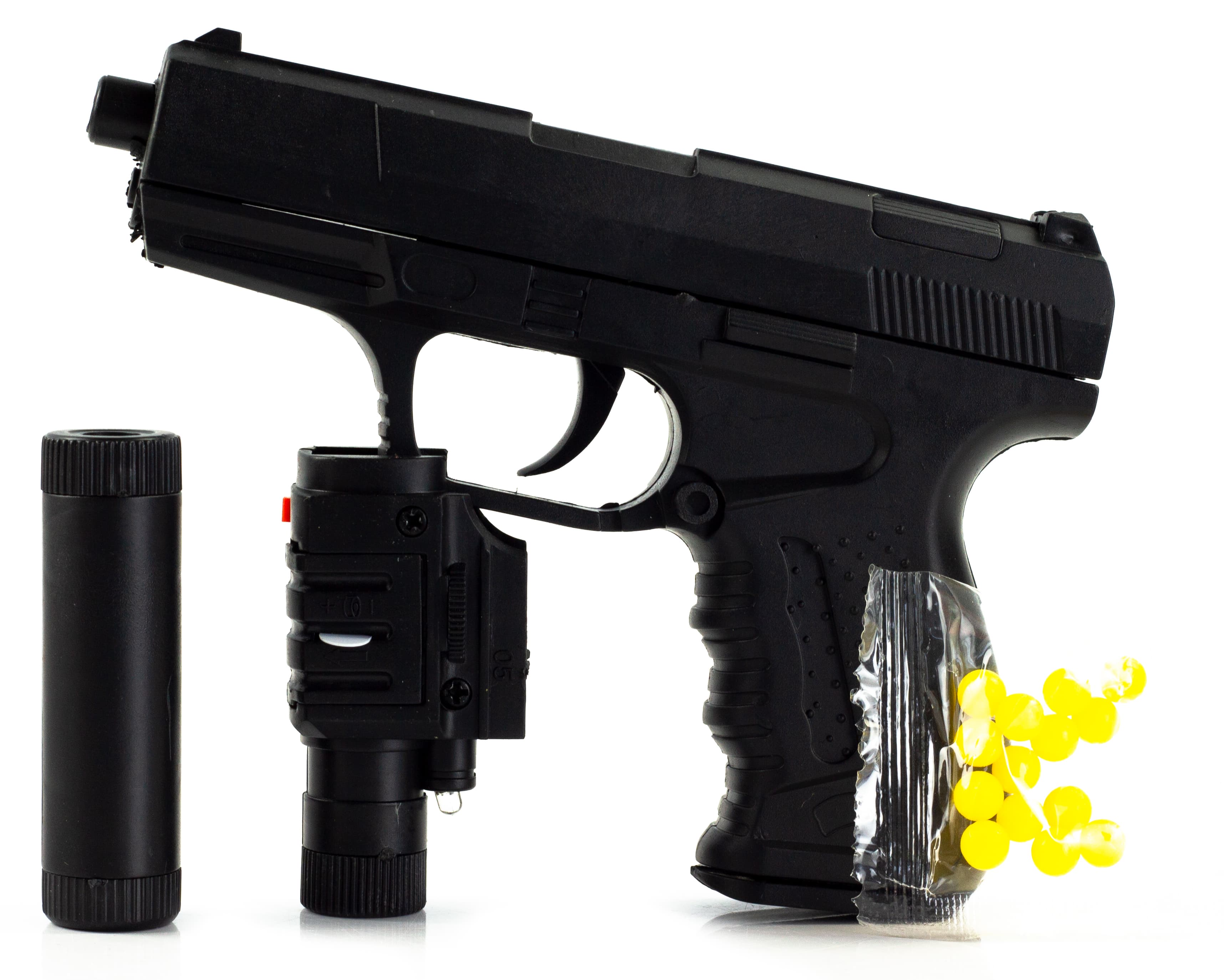 Пневматический пистолет «Airsoft Gun» 041A-BB, с глушителем, фонариком и инфракрасным прицелом
