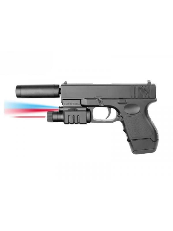 Пистолет пневматический с глушителем, фонариком и лазерным прицелом 045A-BB