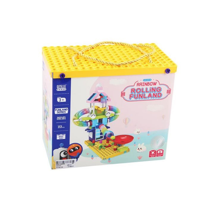 конструктор радужный город для шариков с горкой 153 дет.