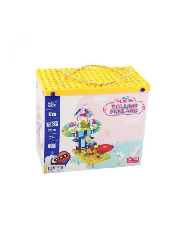 конструктор радужный город для шариков с горкой 153 дет.