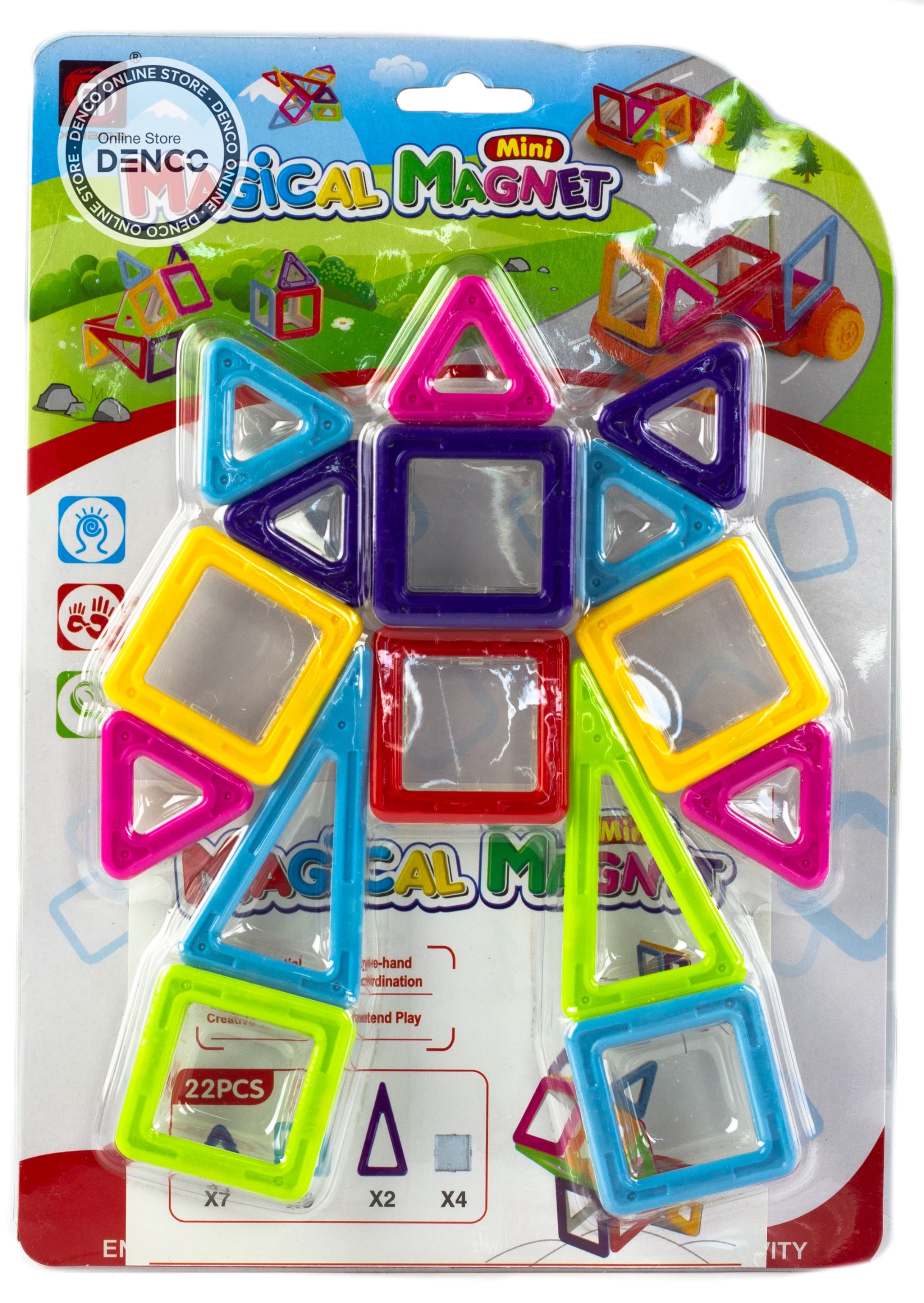 Магнитный конструктор на листе «Magical magnet mini» M258E / 15 деталей