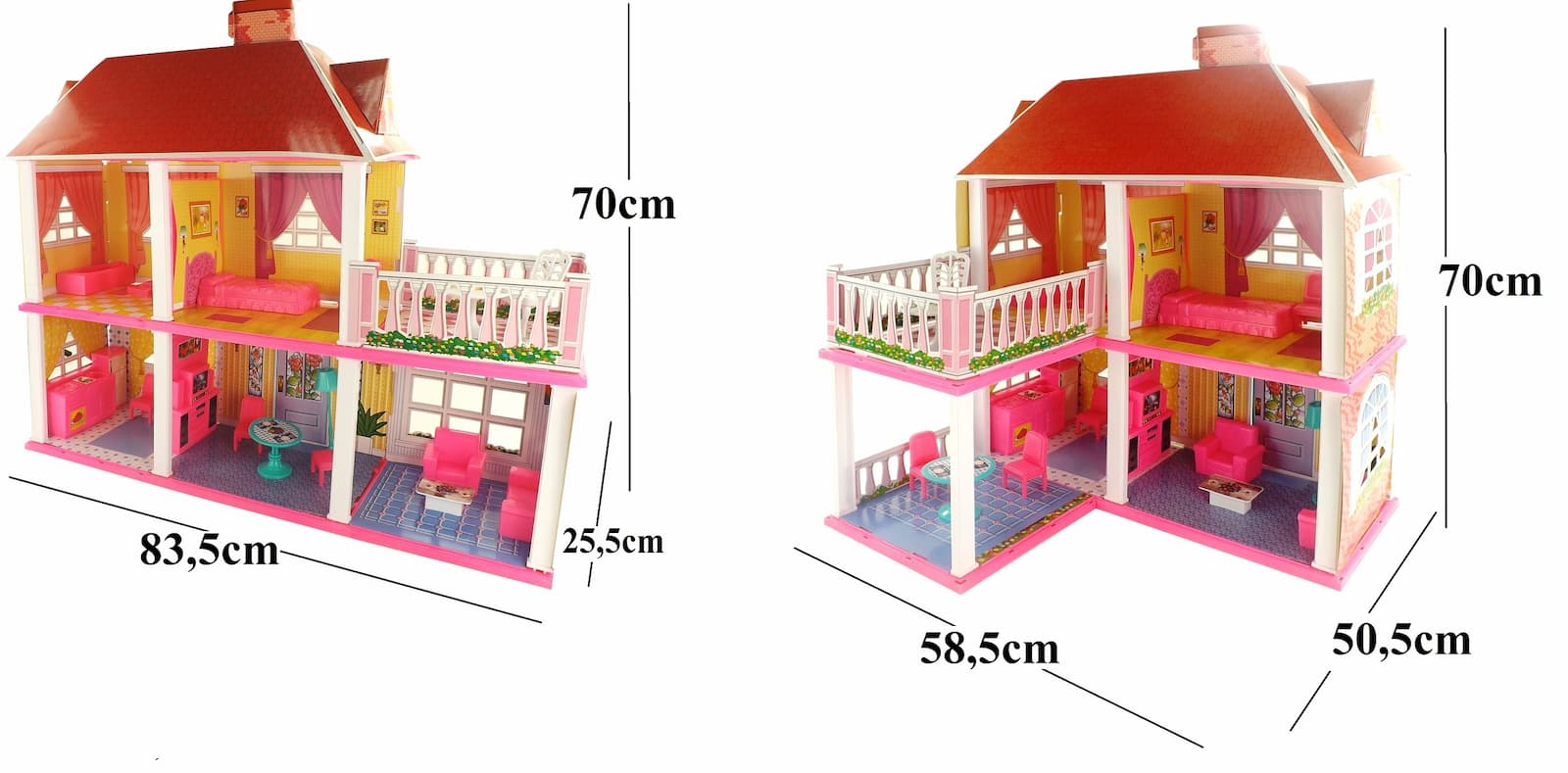 Кукольный домик с аксессуарами для кукол 29см,128+ деталей / 6980