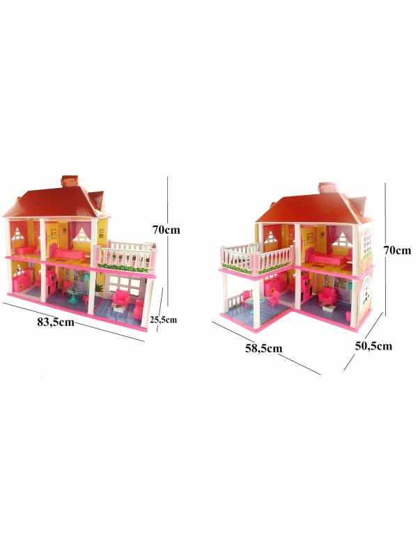 Кукольный домик с аксессуарами для кукол 29см,128+ деталей / 6980