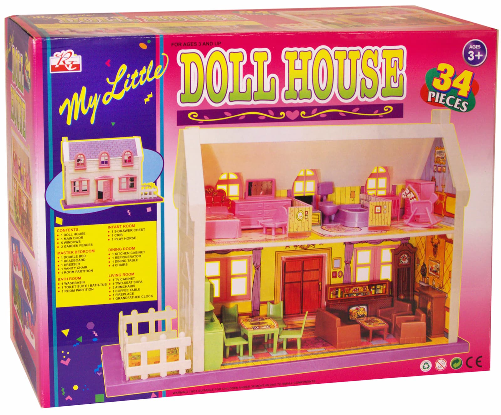 Домик для кукол с мебелью My Little Doll House (34 предмета) / 933F