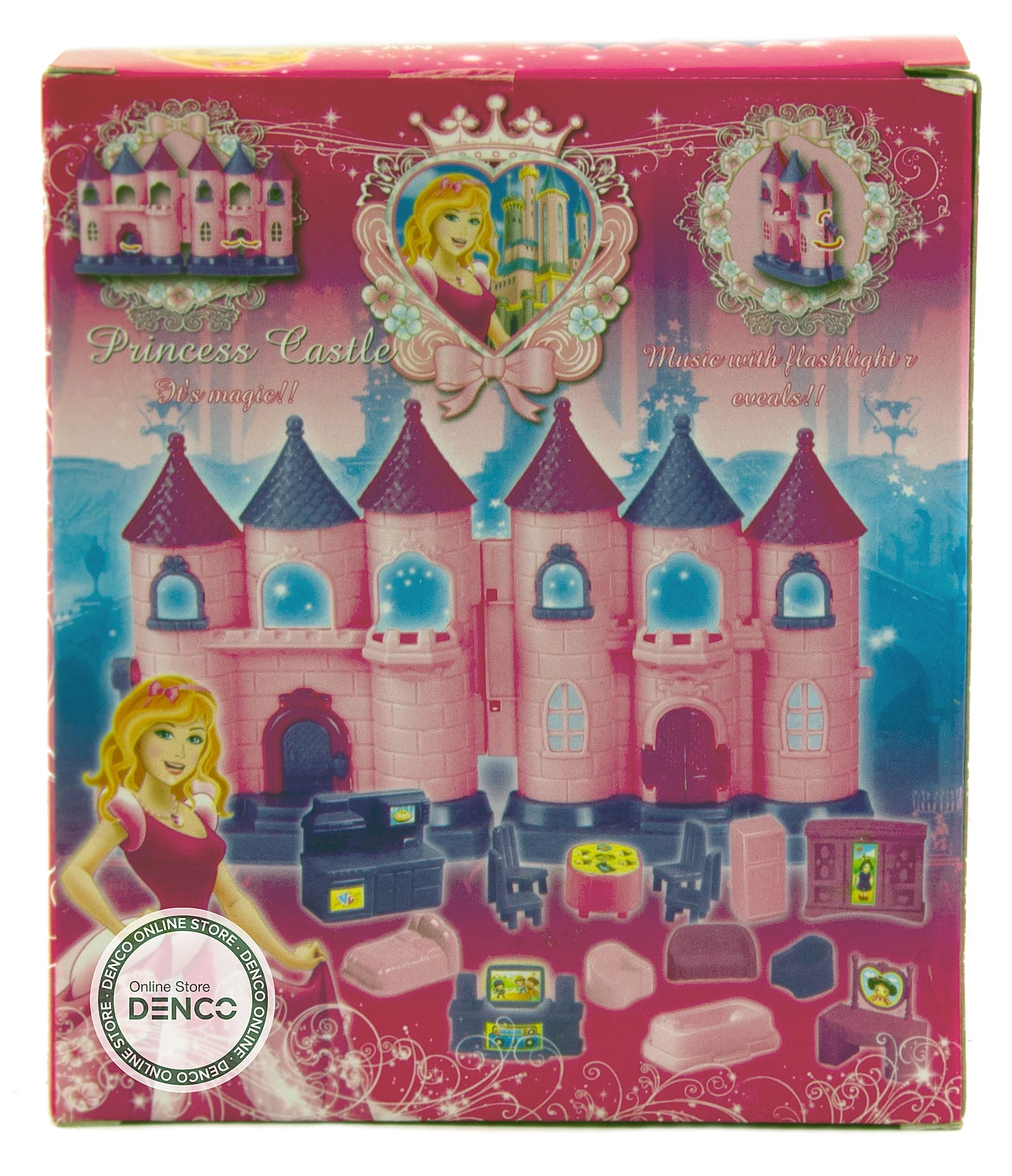 Замок принцессы Princess Castle со звуком и светом в коробочке CB686-6B / 1 шт.