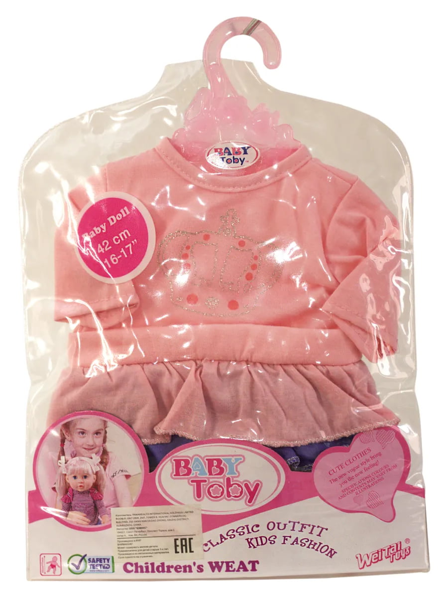 Одежда для интерактивной куклы 38-43 см «Baby Toby» T8154 / платье-боди с трехъярусной юбочкой