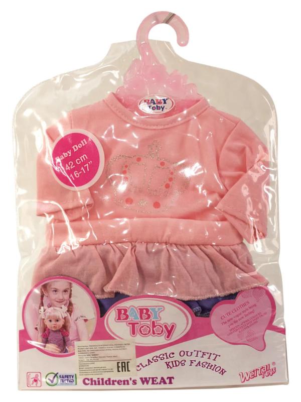 Одежда для интерактивной куклы 38-43 см «Baby Toby» T8154 / платье-боди с трехъярусной юбочкой