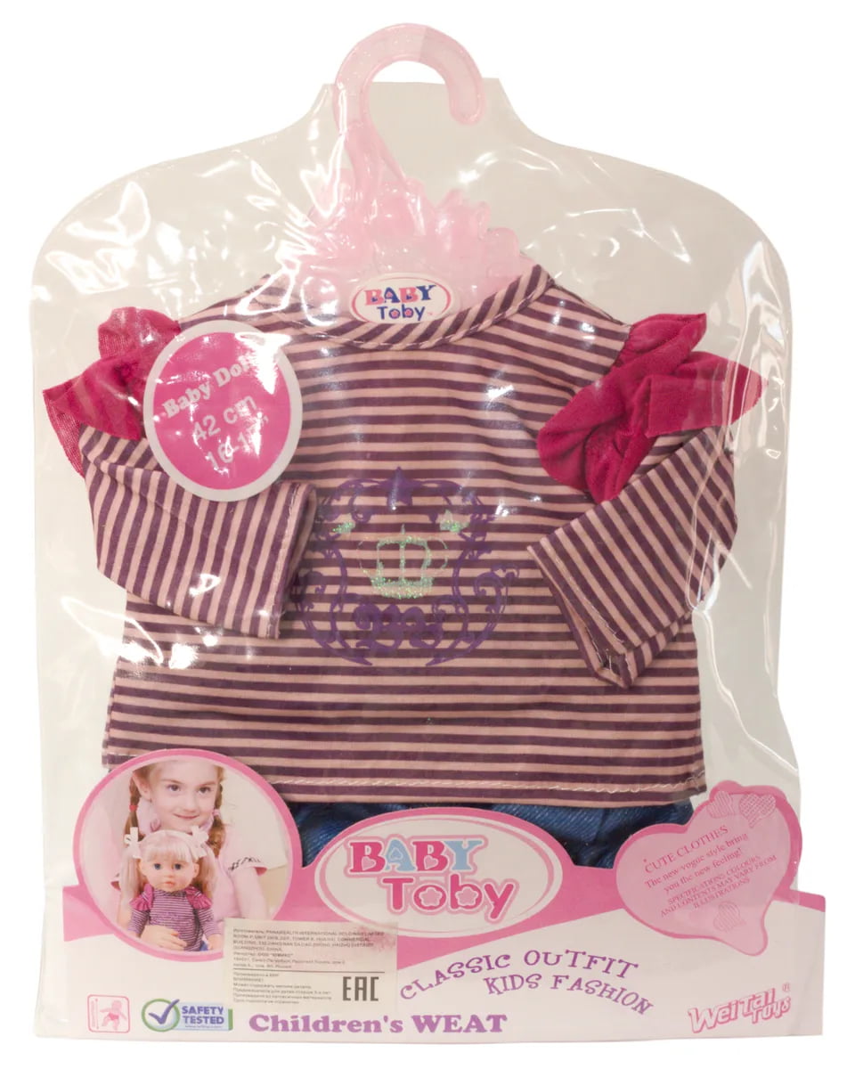 Одежда для интерактивной куклы 38-43 см «Baby Toby» T8155 / кофточка, шортики с лосинами
