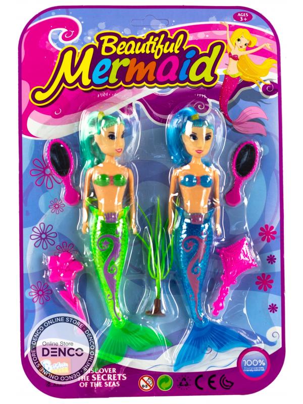 Куклы-Русалки 2 шт. Beautiful Mermaid, с аксессуарами под блистером 8832-1