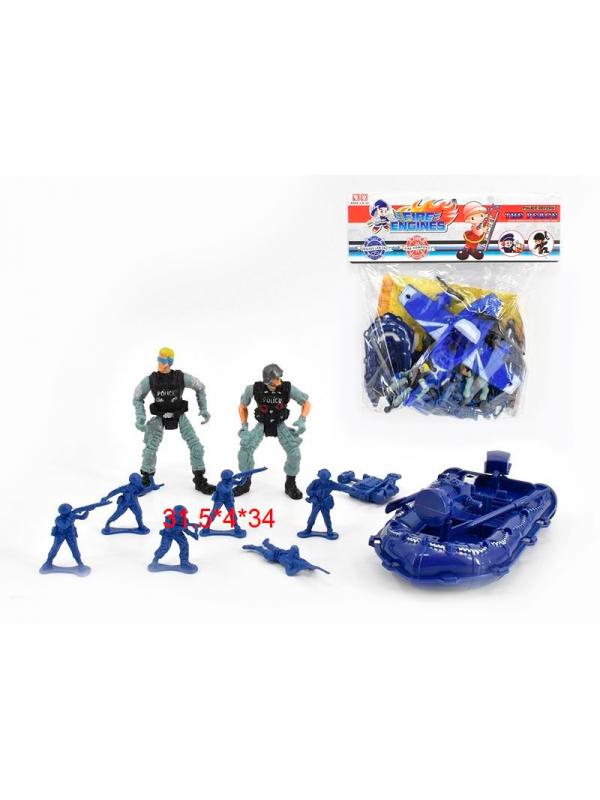 Набор солдатиков с транспортом (фигурки+катер)