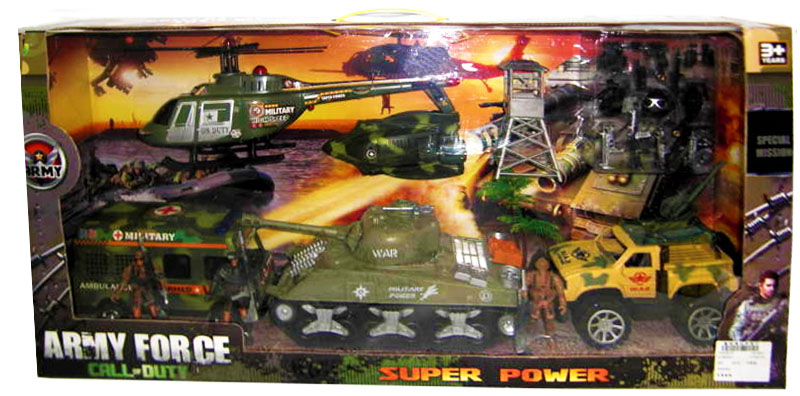 Набор тематический с фигурками армия (вертолет + танк +машина) / Shenzhen Toys