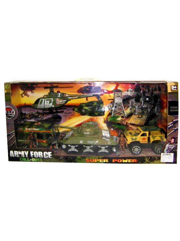 Набор тематический с фигурками армия (вертолет + танк +машина) / Shenzhen Toys