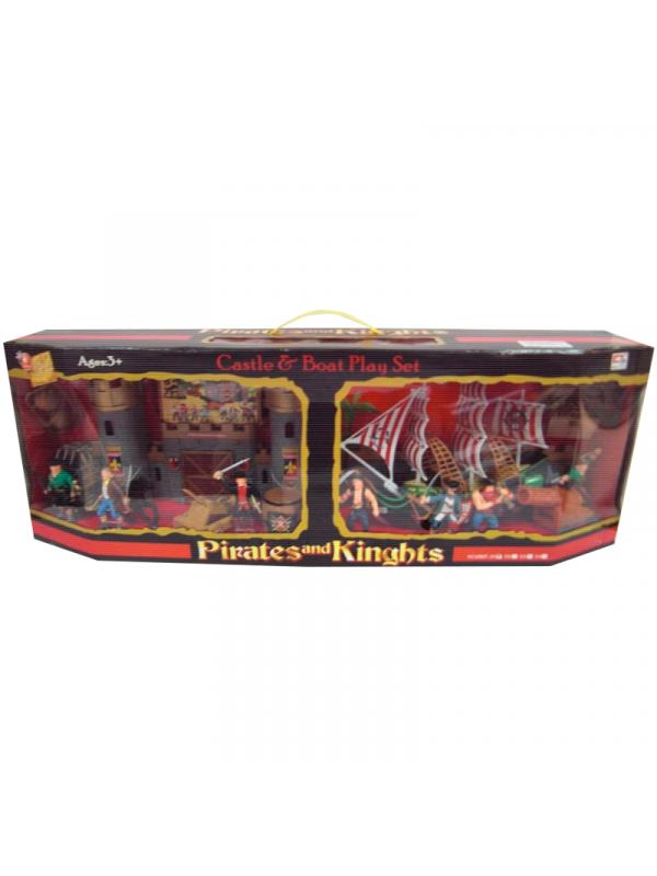 Пиратский корабль + крепость + 7 фигурок с аксессуарами / Junfa Toys