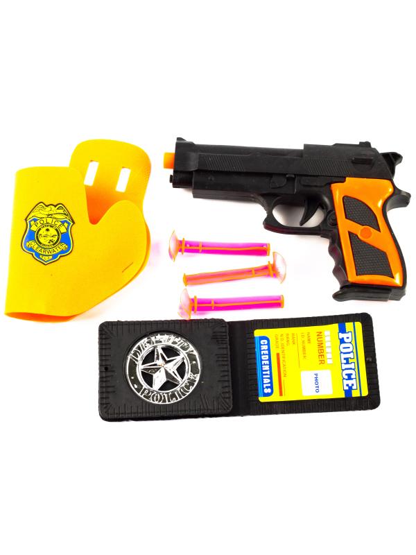 Набор полицейский (пистолет+кобура+значок+стрелы на присосках) L993-8