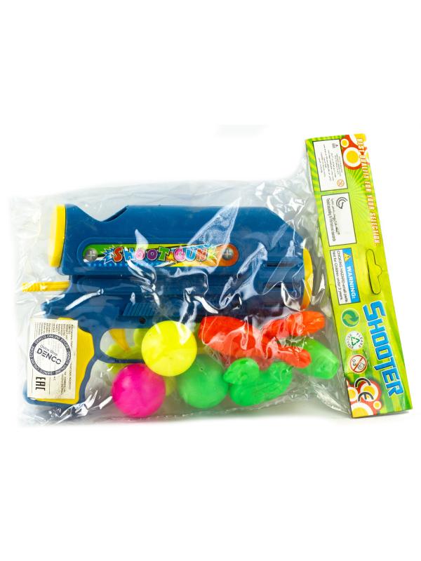 Игрушечный пистолет с шариками, кеглями и уточками, 7608