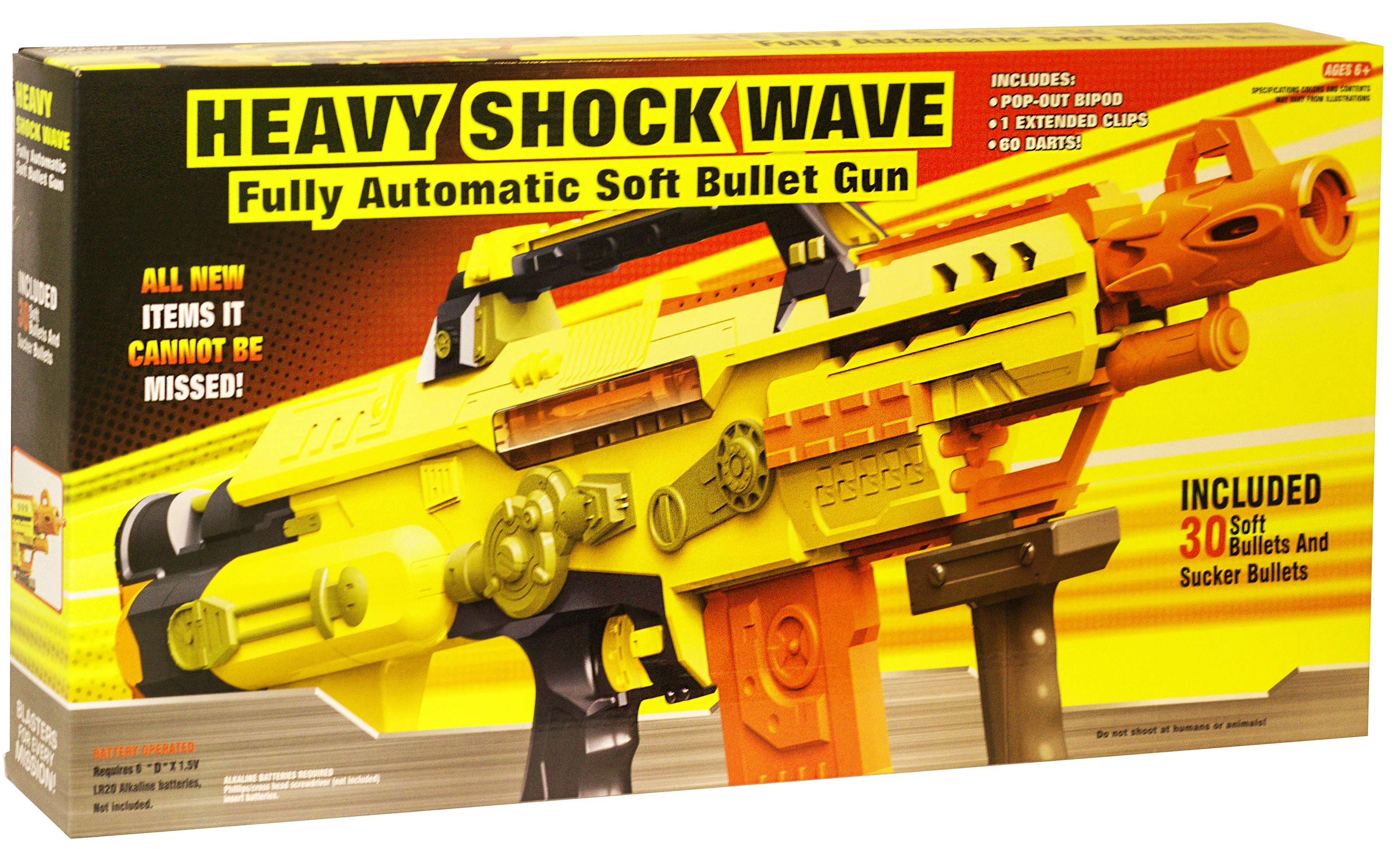 Автомат-бластер «Heavy Shock Wave» с мягкими пулями, работает от батареек / 7003