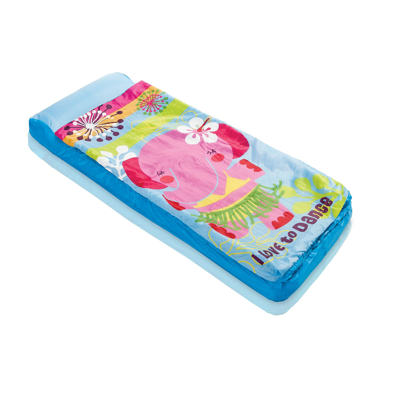 Детский надувной матрас Intex 66802 «Hula Elly Kidz Airbed» со спальным мешком и насосом