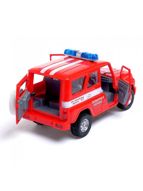 Внедорожник инерционный Play Smart 1:24 «УАЗ Hunter Пожарная охрана» 9076-E Автопарк, свет и звук