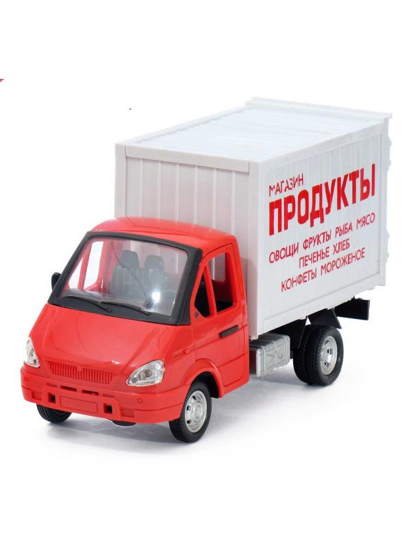 Машина инерционная Play Smart 1:27 «ГАЗель Грузовой фургон: Продукты» 21 см. 9077-A, свет и звук
