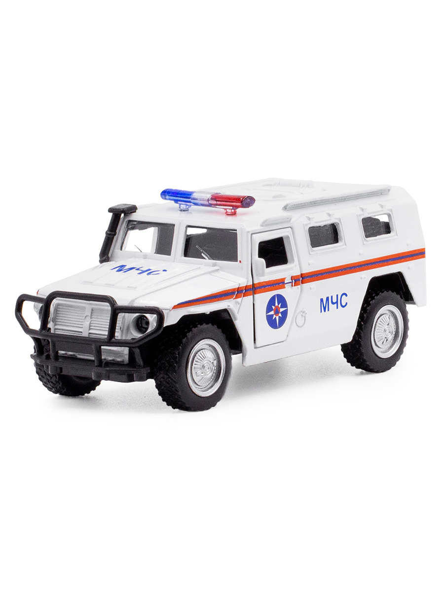 Металлическая машинка Play Smart 1:43 «GAZ-2330 Тигр МЧС России» 6408-E Автопарк, инерционная