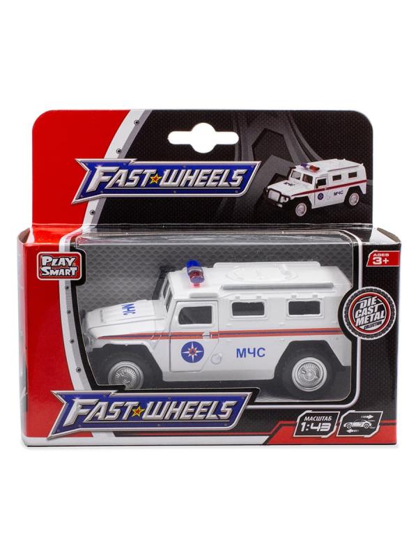 Металлическая машинка Play Smart 1:43 «GAZ-2330 Тигр МЧС России» 6408-E Автопарк, инерционная