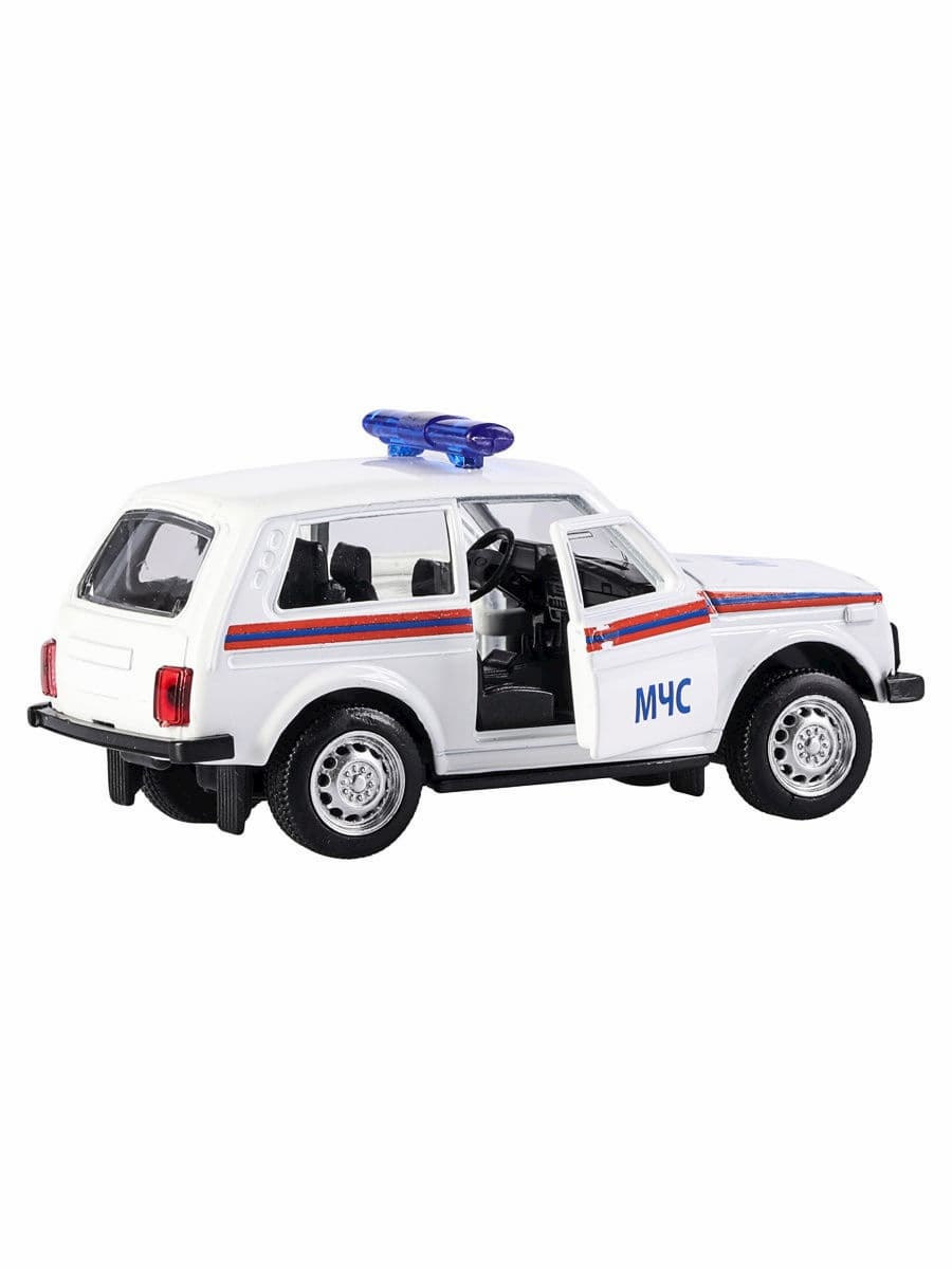 Металлическая машинка Play Smart 1:50 «Служебная Нива МЧС 2121» 10 см. 6400-A Автопарк, инерционная