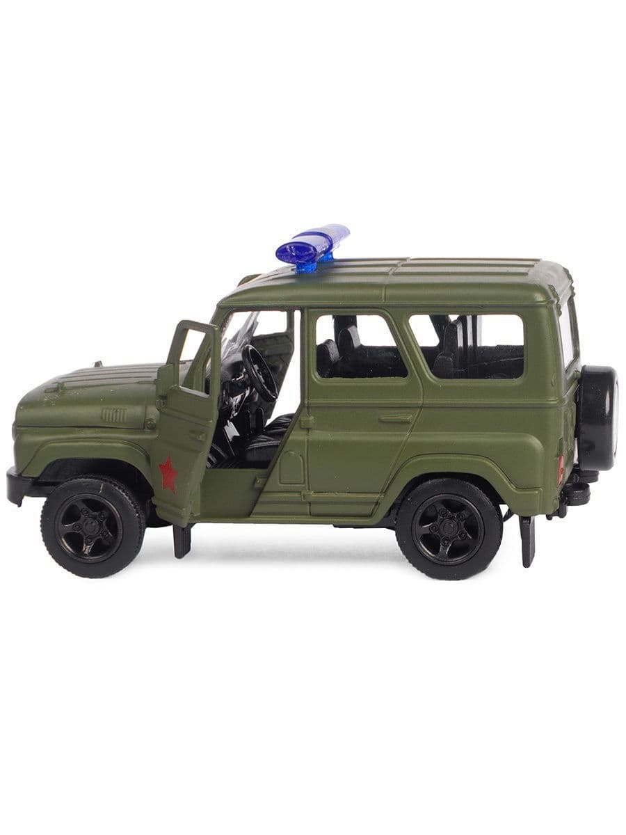 Металлическая машинка Play Smart 1:50 «Джип УАЗ Hunter Военный» 10 см. 6401-A Автопарк, инерционная