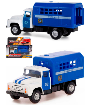 Металлическая машинка Play Smart 1:52 «Фургон ЗИЛ-130 Полиция» 12 см. 6519-B Автопарк, инерционная