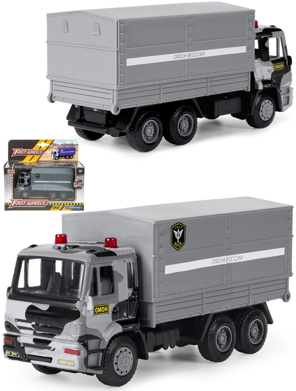 Машинка металлическая Play Smart 1:54 «Камаз: Омон России» 6513-A Автопарк