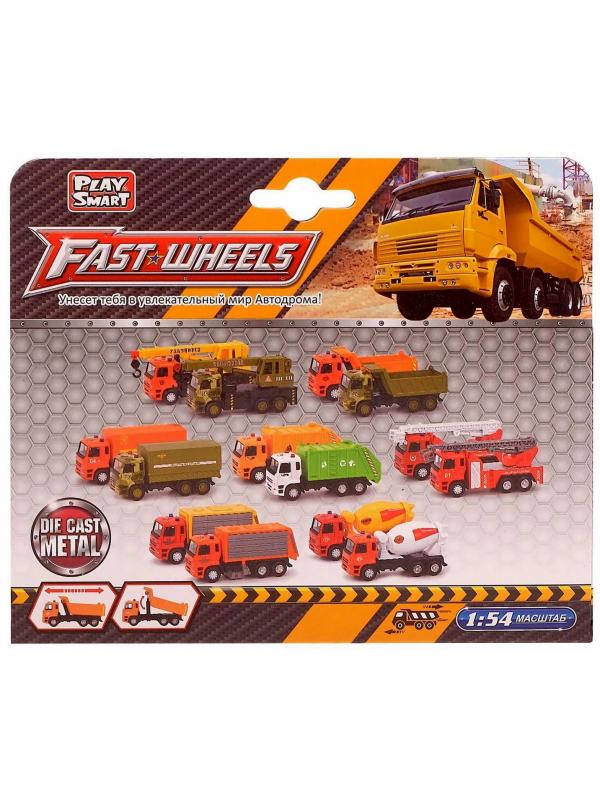 Грузовик металлический Play Smart 1:54 «Самосвал Камаз ГорСтрой» 15 см. 6511-C Автопарк инерционный / Красно-синий