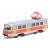 Трамвай металлический Play Smart 1:87 «Tatra T3SU» 16 см. 6411-A Автопарк, инерционный / Красно-бежевый