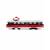 Трамвай металлический Play Smart 1:87 «Tatra T3SU» 16 см. 6411-D Автопарк, инерционный / Красно-белый