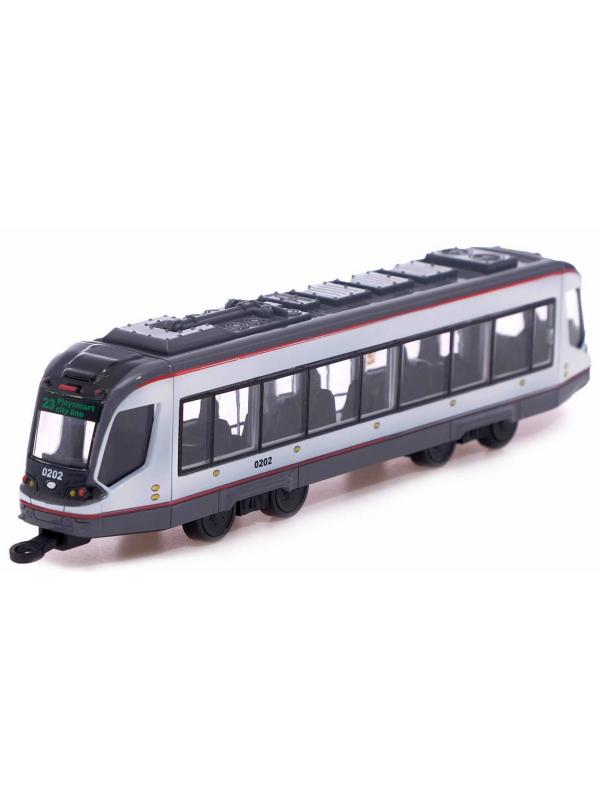 Инерционный трамвай Play Smart 1:50 «Трамвай современный City Star» 17,5 см. 6583W в коробке / Микс