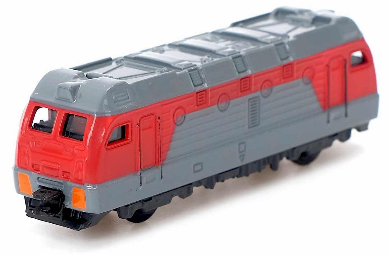 Инерционный локомотив Play Smart 1:64 «Тепловоз» 8 см. 6596 / Красно-серый