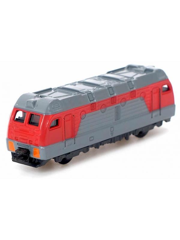 Инерционный локомотив Play Smart 1:64 «Тепловоз» 8 см. 6596 / Красно-серый