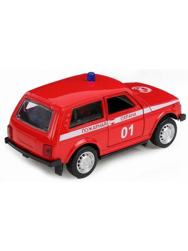 Металлическая машинка Play Smart 1:50 «Служебная Нива Пожарной охраны Лада 2121» 10 см. 6400-E Автопарк, инерционная
