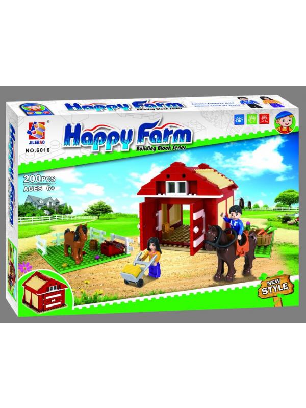 Конструктор JILEBAO Happy Farm «Загон для лошадей» 6016 / 200 деталей