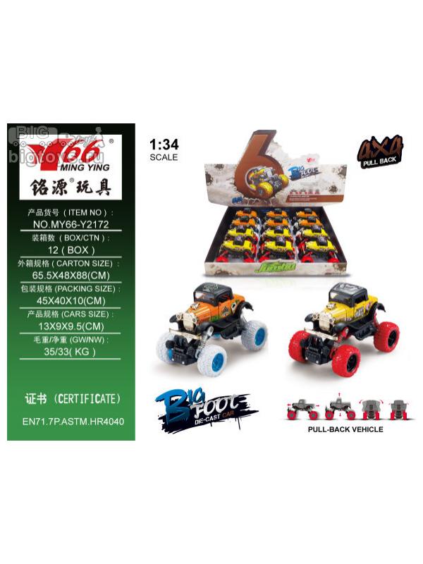 инерц. металл. MY 1:34 ретро машина бигфут 13см 2цв