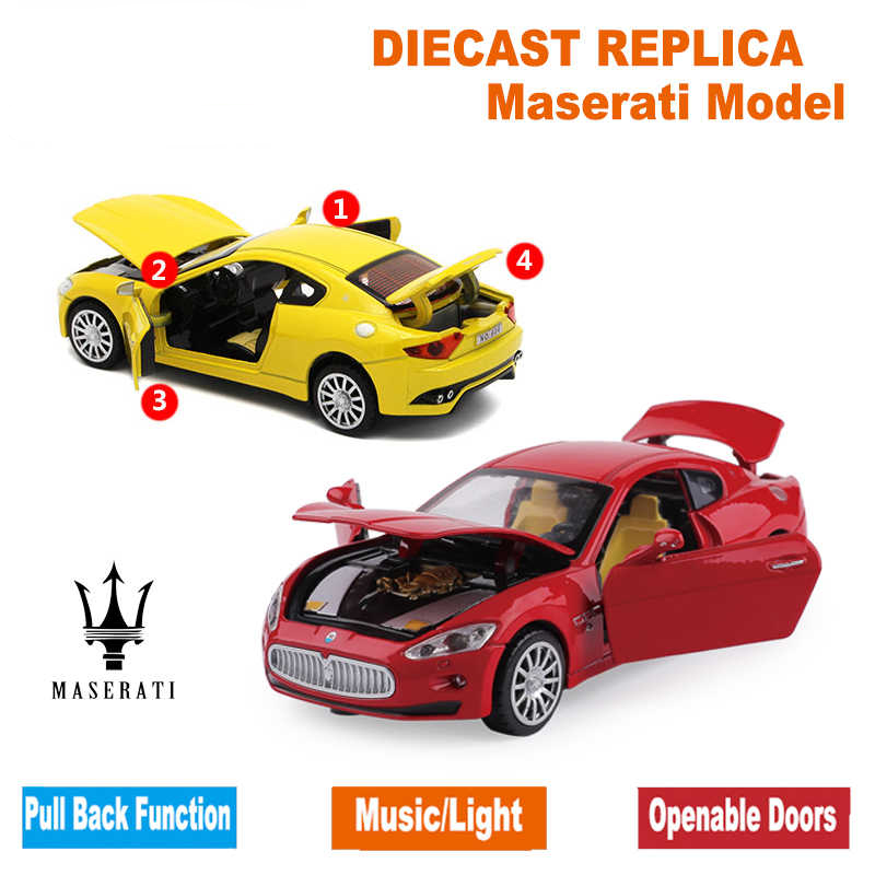 Металлическая машинка 1:32 «Maserati» 15 см. 604D свет и звук, инерционная / Микс