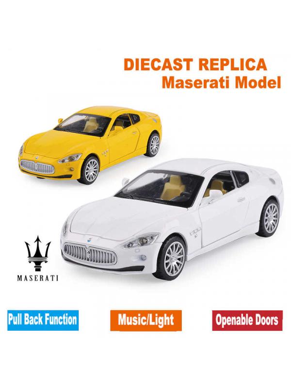 Металлическая машинка 1:32 «Maserati» 15 см. 604D свет и звук, инерционная / Микс