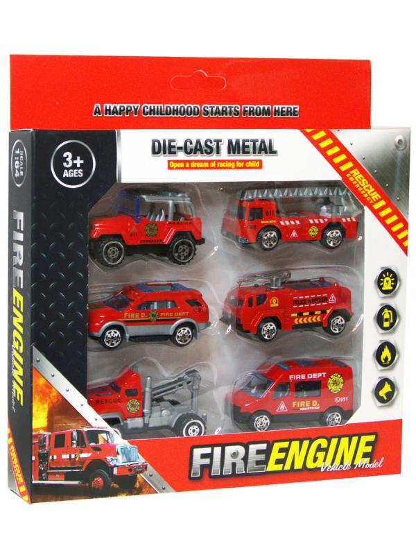Набор металлических машинок «Пожарная служба» A005 / 6 шт.