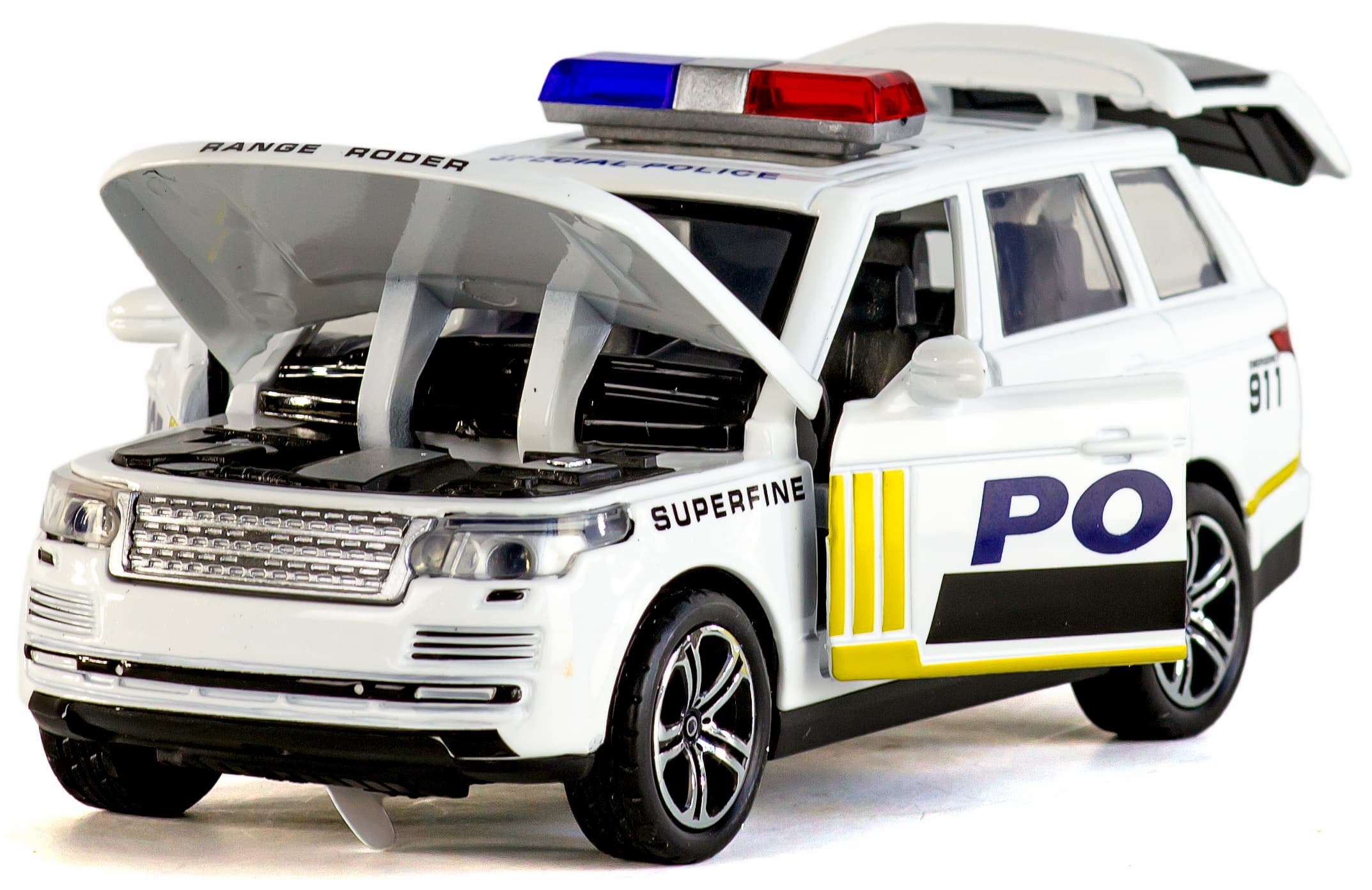 Металлическая машинка He Kai 1:32 «Land Rover Range Rover Sport: Полиция» 812F-2, 16,5 см., инерционная, свет, звук