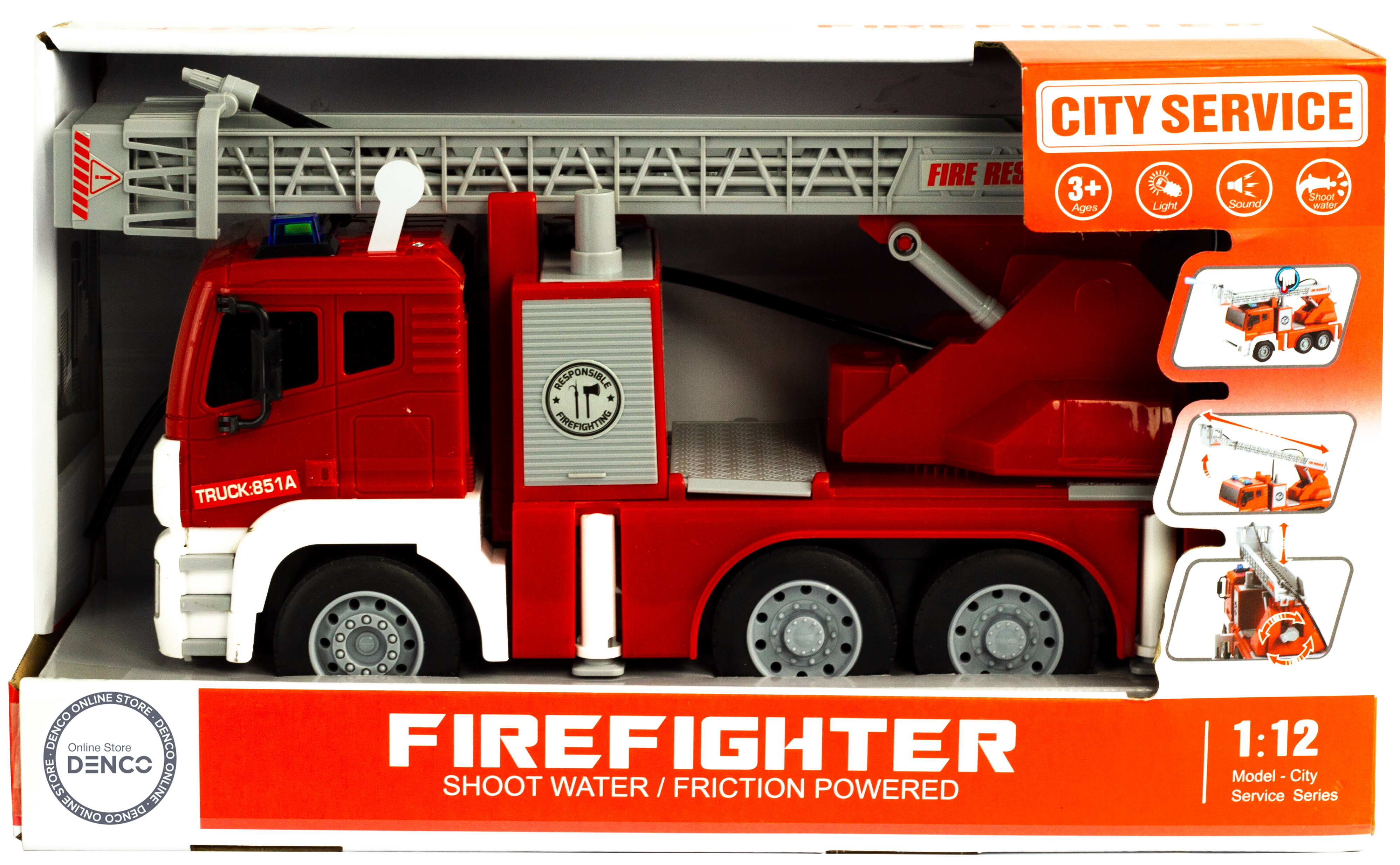 Игровой набор «Пожарная машина» 32.5 см со звуковыми и световыми эффектами / WY851A