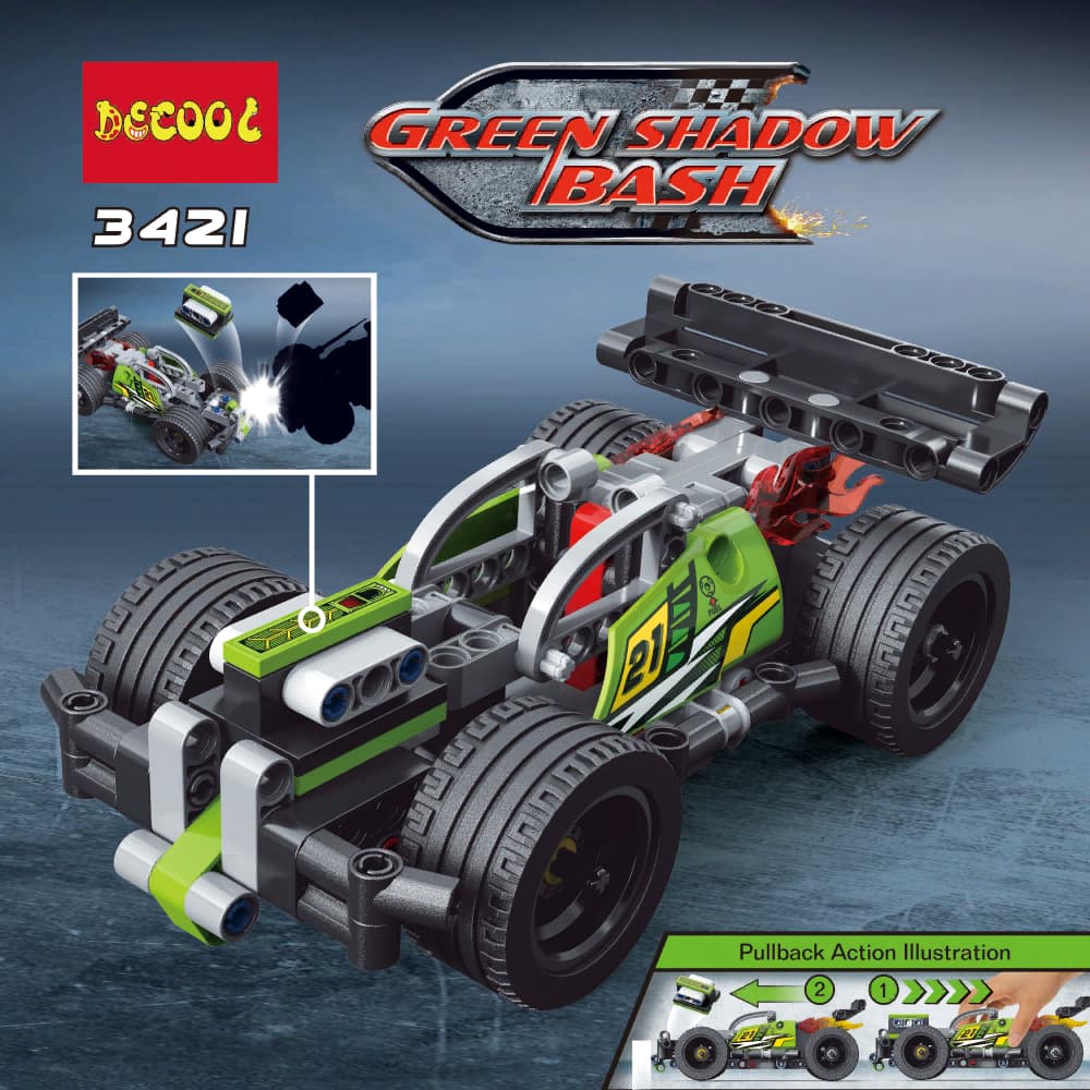 Конструктор Lp «Зеленый гоночный автомобиль» 20072 (Technic 42072) / 135 деталей