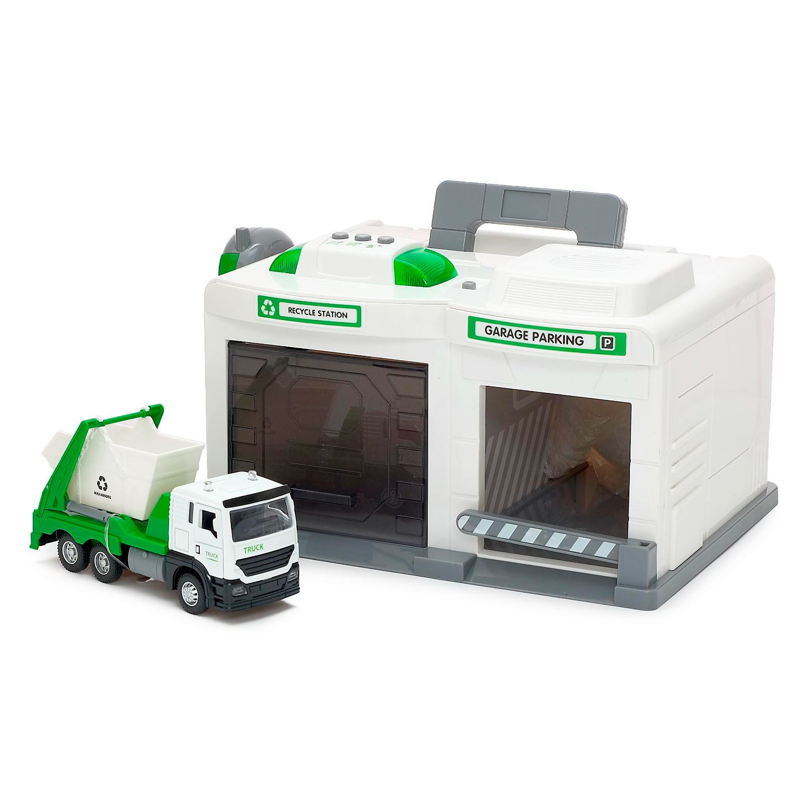 Парковка-Автосервис «Коммунальная служба» CLM-552 с машинкой и рацией, световые и звуковые эффекты